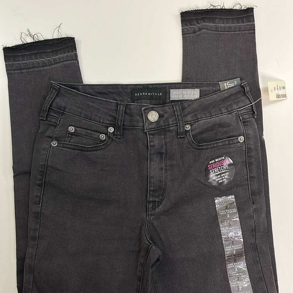 NEW Aeropostale High Wasted Seriously Stretchy Classic Black Jeggings, Size 2 - Picture 3 of 10